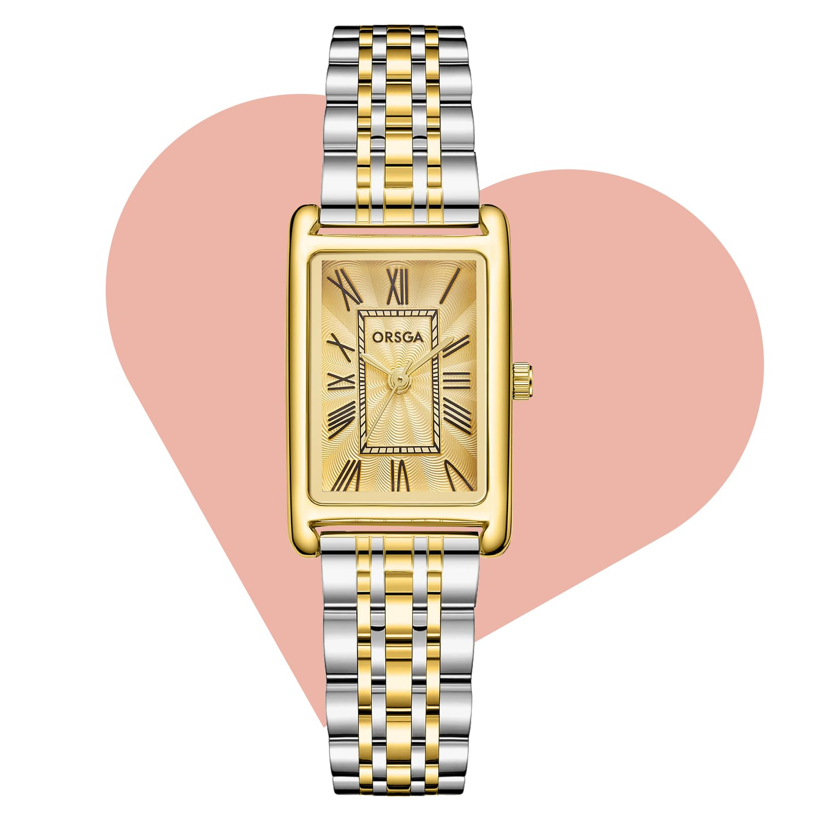 CIVO Vintage Armbanduhr Damen Kleine: Gold Silber Rechteckiges Gehäuse Römisches Zifferblatt für Kleid - Analoge Damenuhr Edelstahl für Geschenke Jahrestag Alltagskleidung