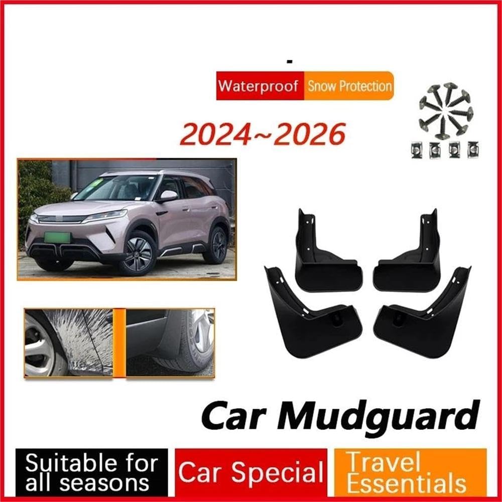 Auto Parts 4Pcs Mudflap for BYD Yuan Up Pro 2024 2025 2026 Accessories Mudguards Splash Guard Front Rear Fenders Exterior Wheel Spare Parts