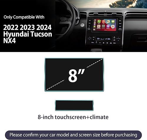 Miniatura 26 de ZCLINKO Protector de pantalla para Hyundai Tucson 2022/2023 (Limited/N Line/SE/SEL/XRT) 2024 Tucson Accesorios 9H Vidrio templado Pantalla táctil