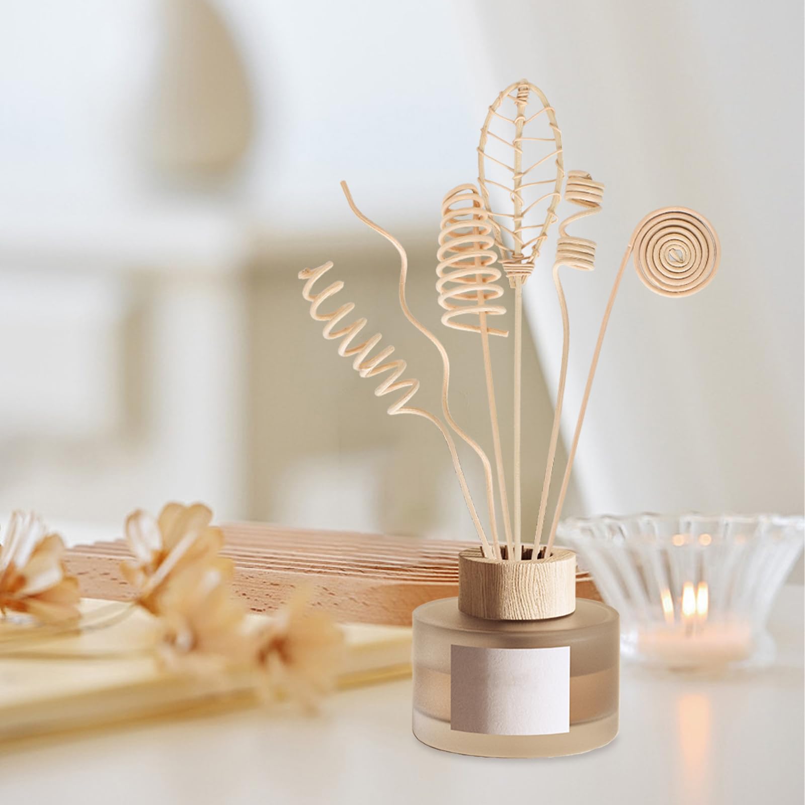 12 Stück Rattanstäbchen für Raumduft, Raumduft Reed Diffuser, Natürlich Rattan Blume Reed Duft-Diffusor-Ersatz Rattan Sticks, Aroma Stab Rattan Reed Fibre für Home Office Spa Drogerie & Körperpflege