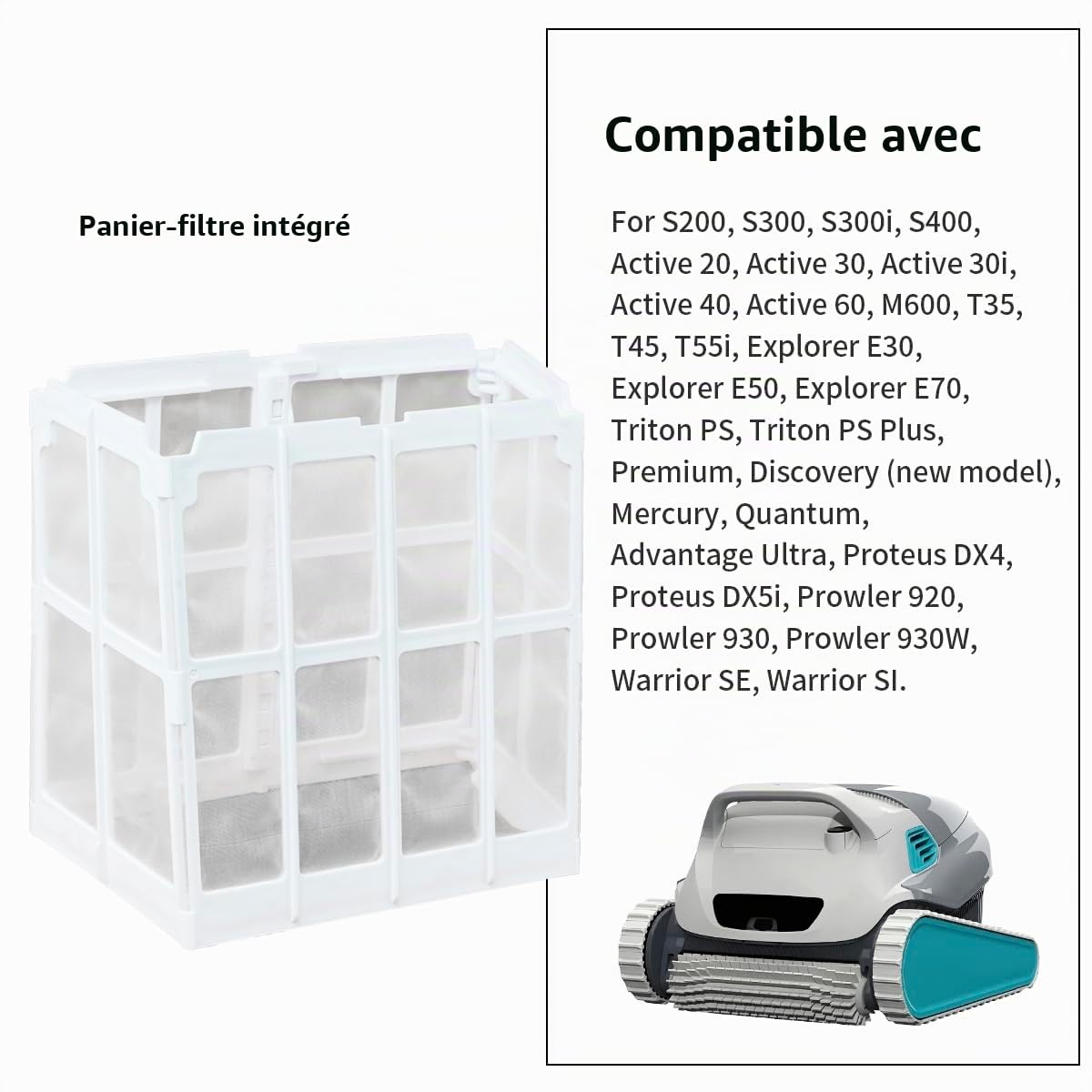 YanBan Panier de Filtre pour Robots de Piscine, Compatible avec Dolphin Active 20, 30, 30i, 40, 60 et Explorer E30, E50, E70, pièce de Rechange 9983106-R1