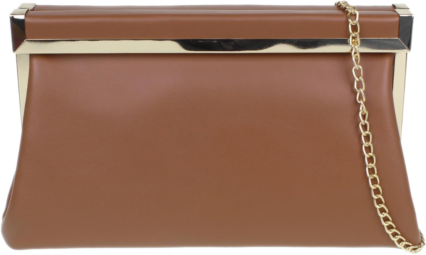 Girly HandBags Womens Fold Over Metallic Frame Evening Clutch Bag