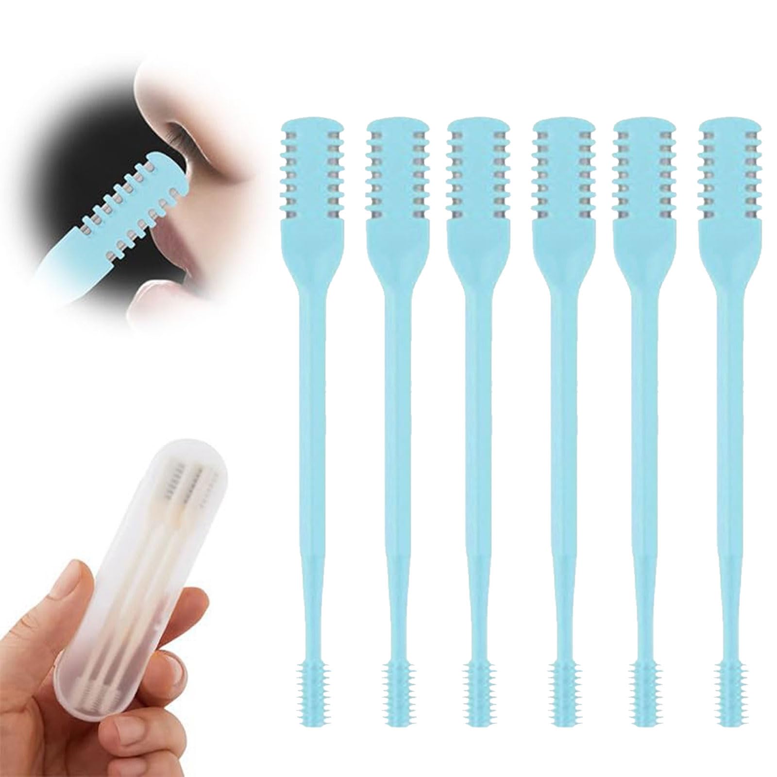 6 Pcs Nasal Hair Cutter 2-in-1 Upgrade Double Sided Nose Hair Knife 360 Nostril Hair Remover Tool Nose