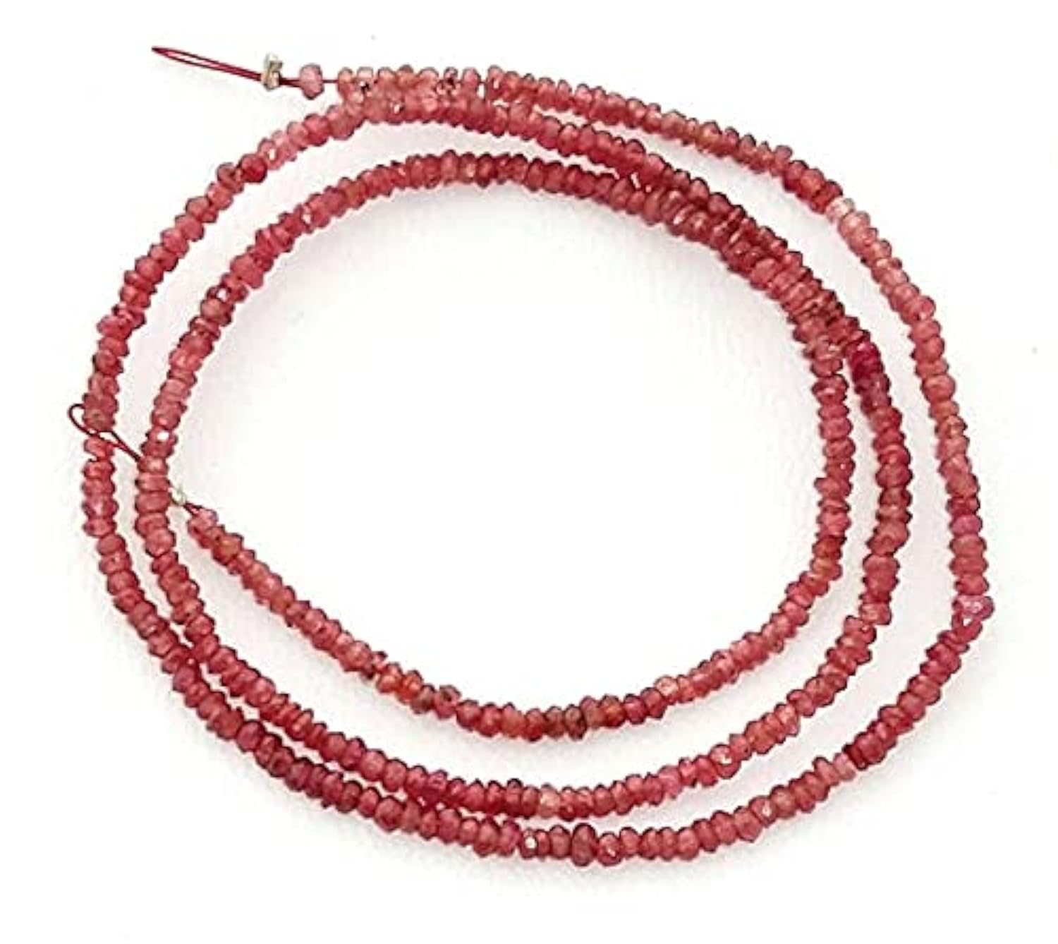 Spinel rouge perles facettées de 1.5mm à 2mm sur fil de 15 pouces référence E1493