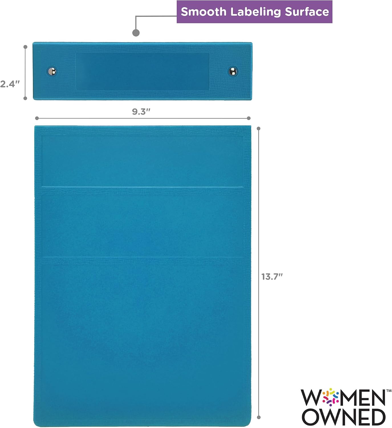 Carstens 2-Inch Heavy Duty 3-Ring Binder - Top Opening, Pool Blue, Durable Plastic, Precision No-Gap Rings, Waterproof Cover, No Pockets, Holds 300 US Letter Sheets, BPA-Free, Made in USA (5878-3R)