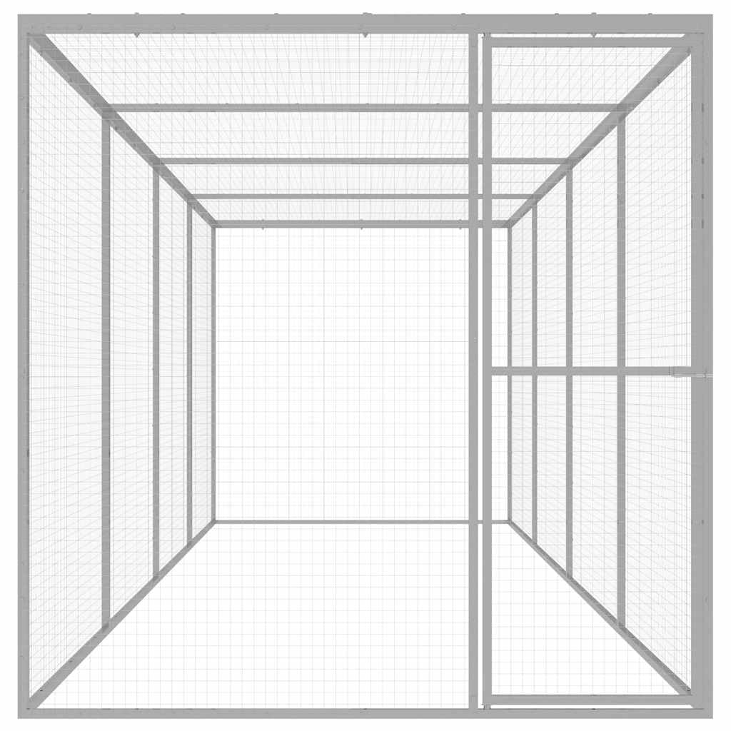 Gabbia per gatti, 6 x 1,5 x 1,5 m, in acciaio zincato