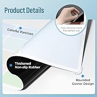 Vista 6 de LOUKIN Erasable Dry Erase Desk Mat, Mouse Pad, Writing White Board, Non-Slip Desktop Protector for Office, Home, School