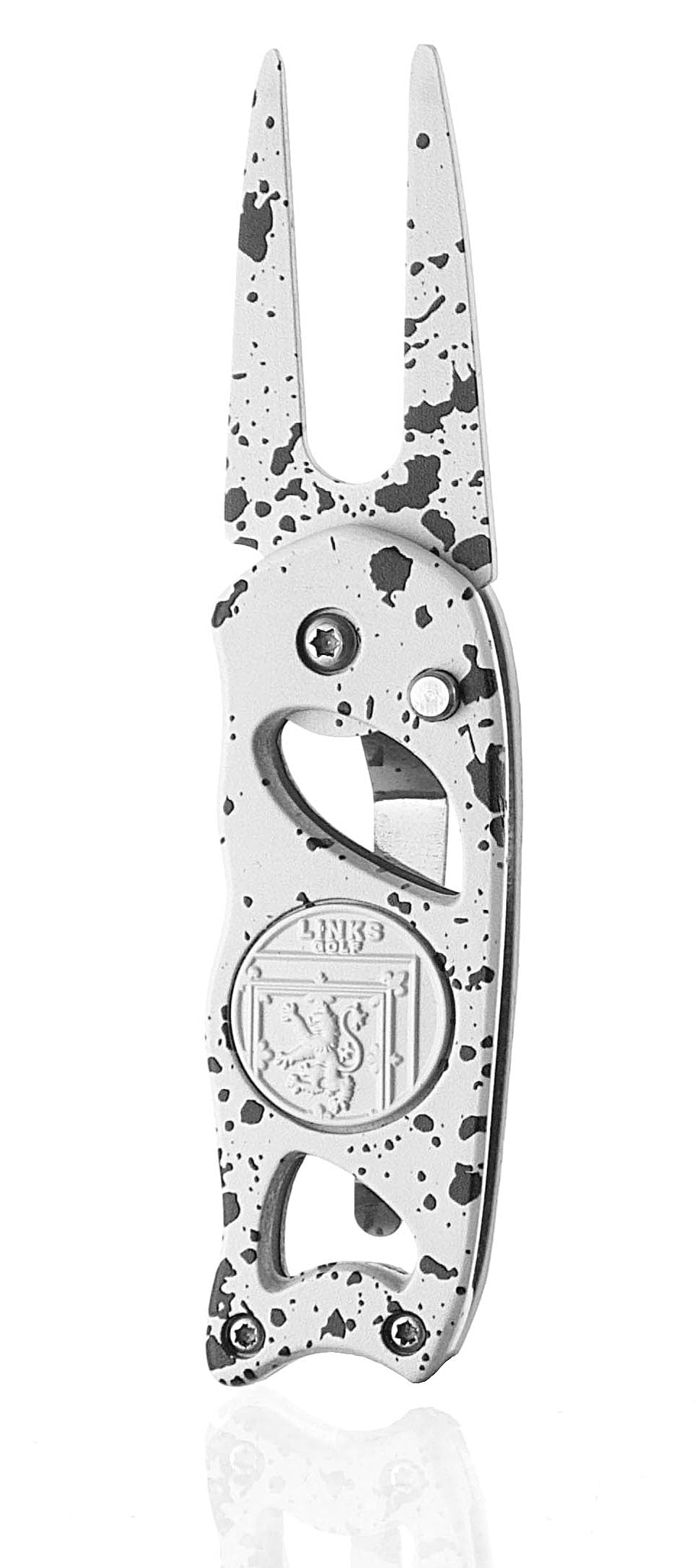 Links Golf Divot Tool with Foldable Pop-up Button & Magnetic Golf Ball Marker - Patented Golf Divot Tool and Ball Marker - (Monochrome Drip)