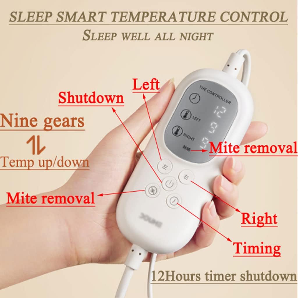 review SOYEN Relieve Fatigue Twin Heated Blanket King Size Electric Blanket W/Dual Control 9 Heat Levels Thickened Ultra Soft Cozy Electric Throws Utility Savings