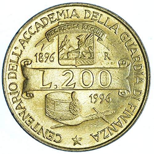 1996 R 200 Lire Italian Coin. Celebrating Acedemy Of 
