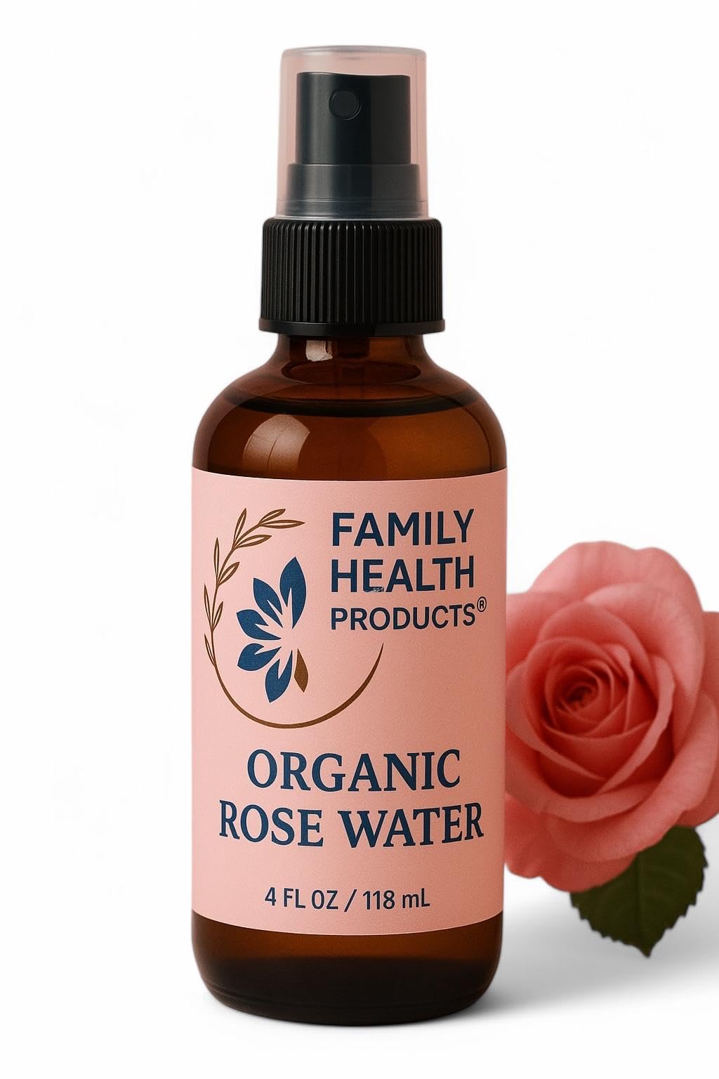Organic Rose Water Spray for Face, Hair & Body – 100% Pure Agua de Rosa Mist Toner – 4oz – Family Health Products
