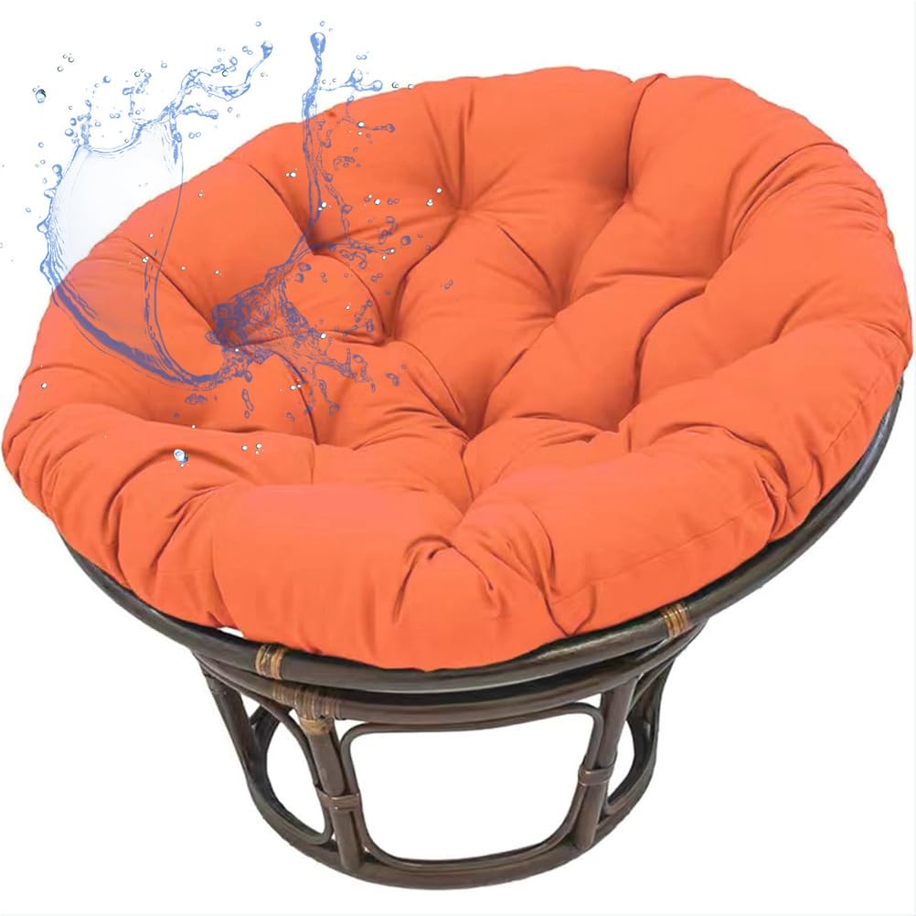 Aocase No12 Large Round Egg Chair Cushion Only Replacement Waterproof Papasan Cushion Pad Thick Support For Egg Chair Hanging Basket Seat All-Weather Indoor Outdoor Garden Lounge Mat,,50×50Cm