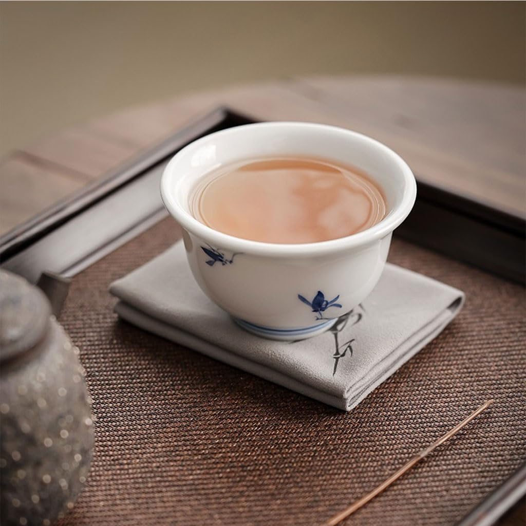 GSOUL Kungfu Tea cup Afternoon Tea Household Cup Hand-painted Phalaenopsis Host Brewing Kung Fu Set Ceramic Single Small Tea Cups