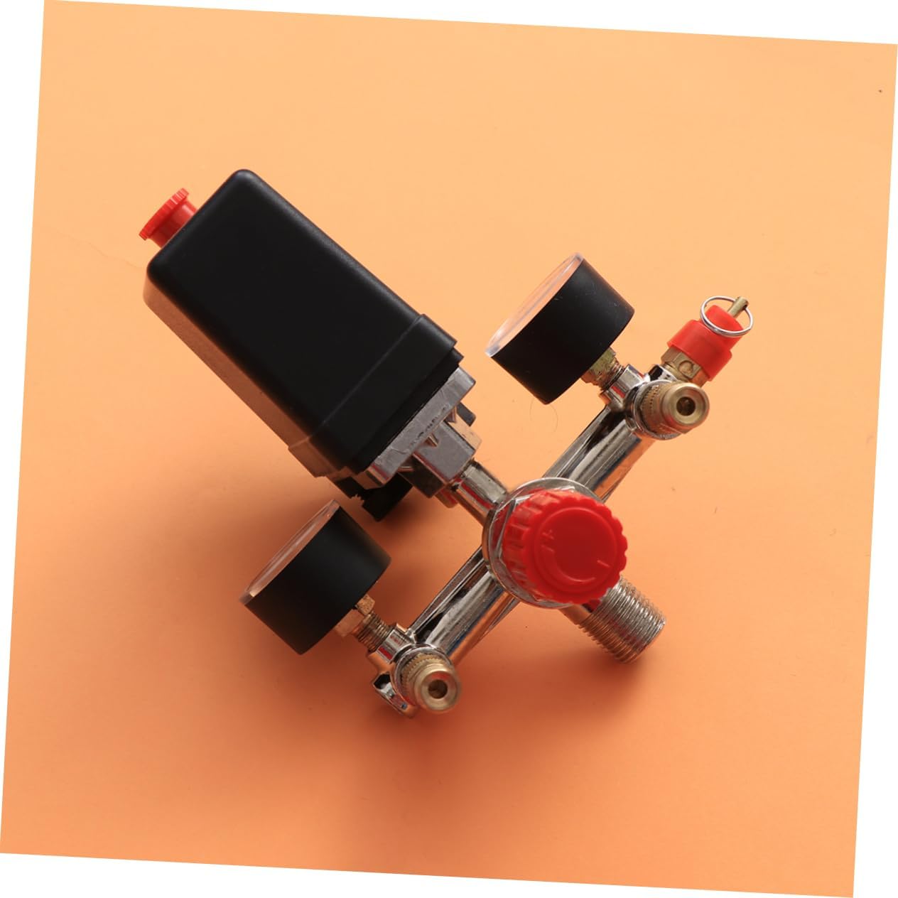 Air Compressor Pressure Switch with Adjustable Regulator and Gauges Easy Install for Air Compressors Pressure Control for Efficient Operation