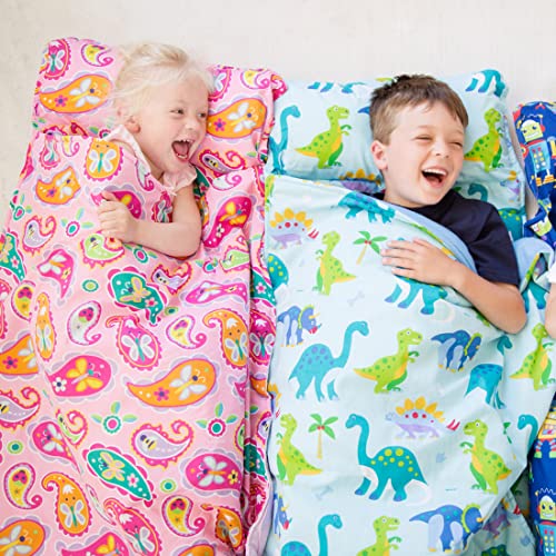 Image of Wildkin Kids Original Nap Mat - Cozy Kids Sleep Mat with Pillow, ideal for School & Travel