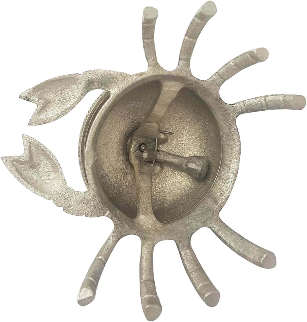 Generic Vintage Solid Brass Crab Desk Bell - Antique Design, Silver Finish, Loud Reception Bell for Teachers, Hospital & Hotel Reception