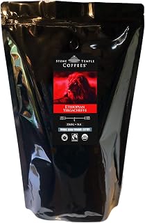 Stone Temple Coffees - Ethiopian Yirgacheffe, Whole Bean, Medium Roast, Certified Fairtrade & USDA / COR Organic, 5lb Bulk Bag.