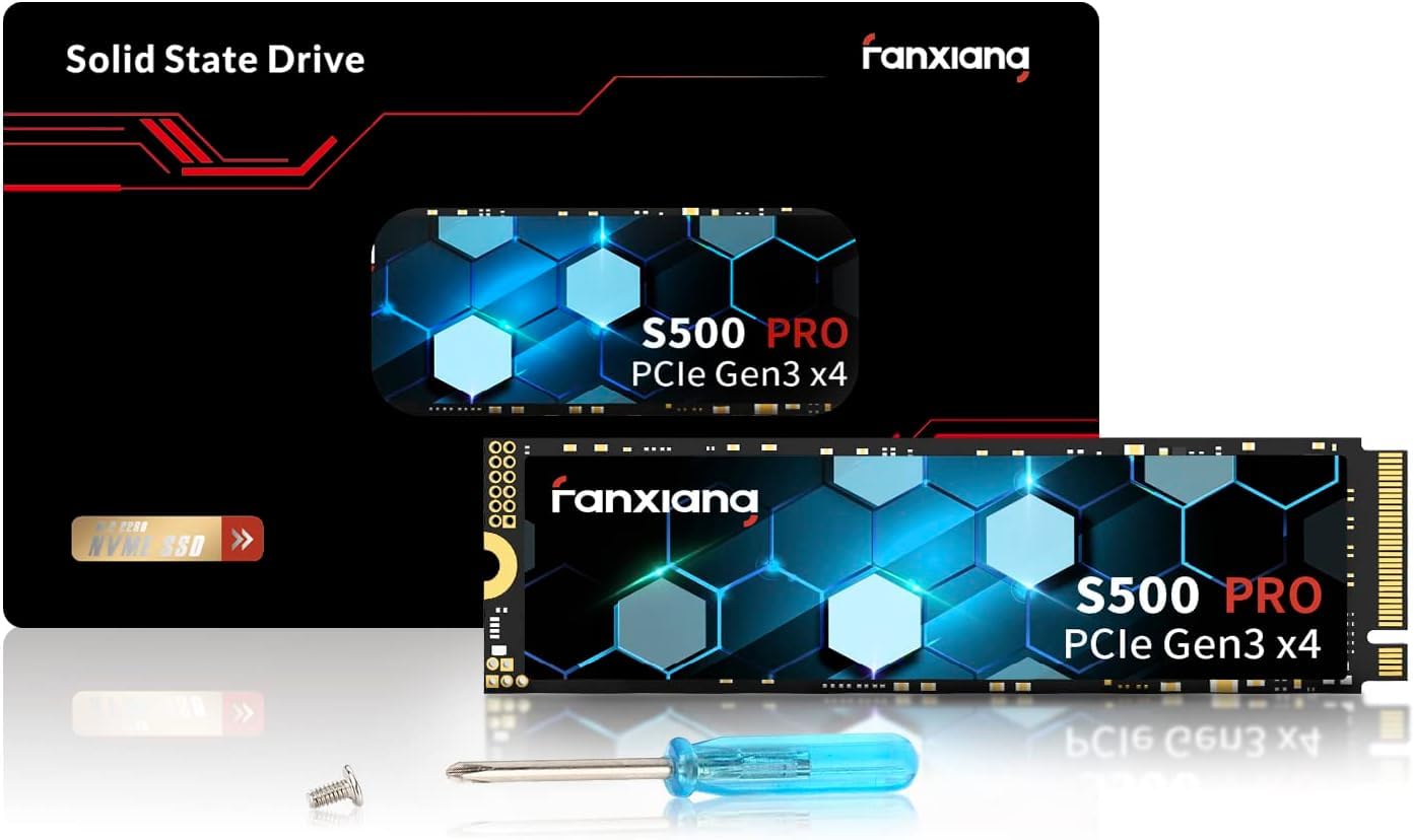 fanxiang SSD M.2- SSD 256GB NVMe PCIe Gen3x4 2280, hasta 3000 MB/s, M.2 256GB NVMe con Pasta térmica de grafeno,caché SLC 3D NAND TLC,Discos Duros Sólidos Internos