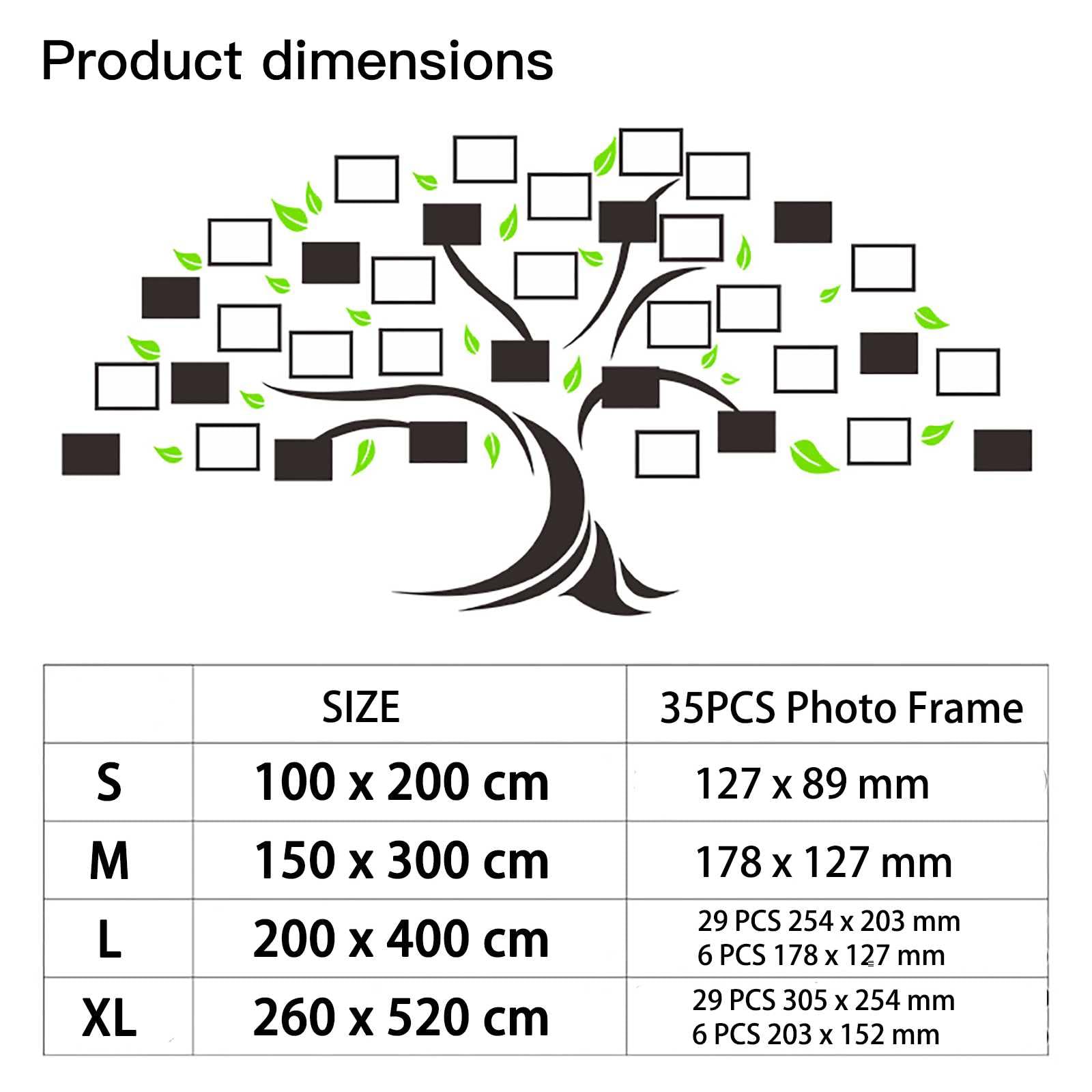 Wandtattoo 3D Stereo,Aesthetic Room Decor Abnehmbar Bilderrahmen Collage Für Verschiedene Szenarien,Fotowand Baum Wandsticker Mit 35 Pcs Bilderrahmen