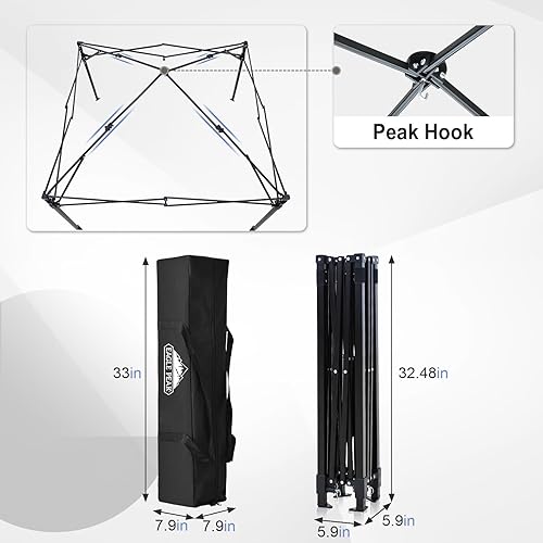 Vista 147 de EAGLE PEAK Flex - Toldo emergente ultra compacto de 4 x 4, refugio solar, vestidor, toldo portátil de privacidad tipo cabana para piscina, sesiones