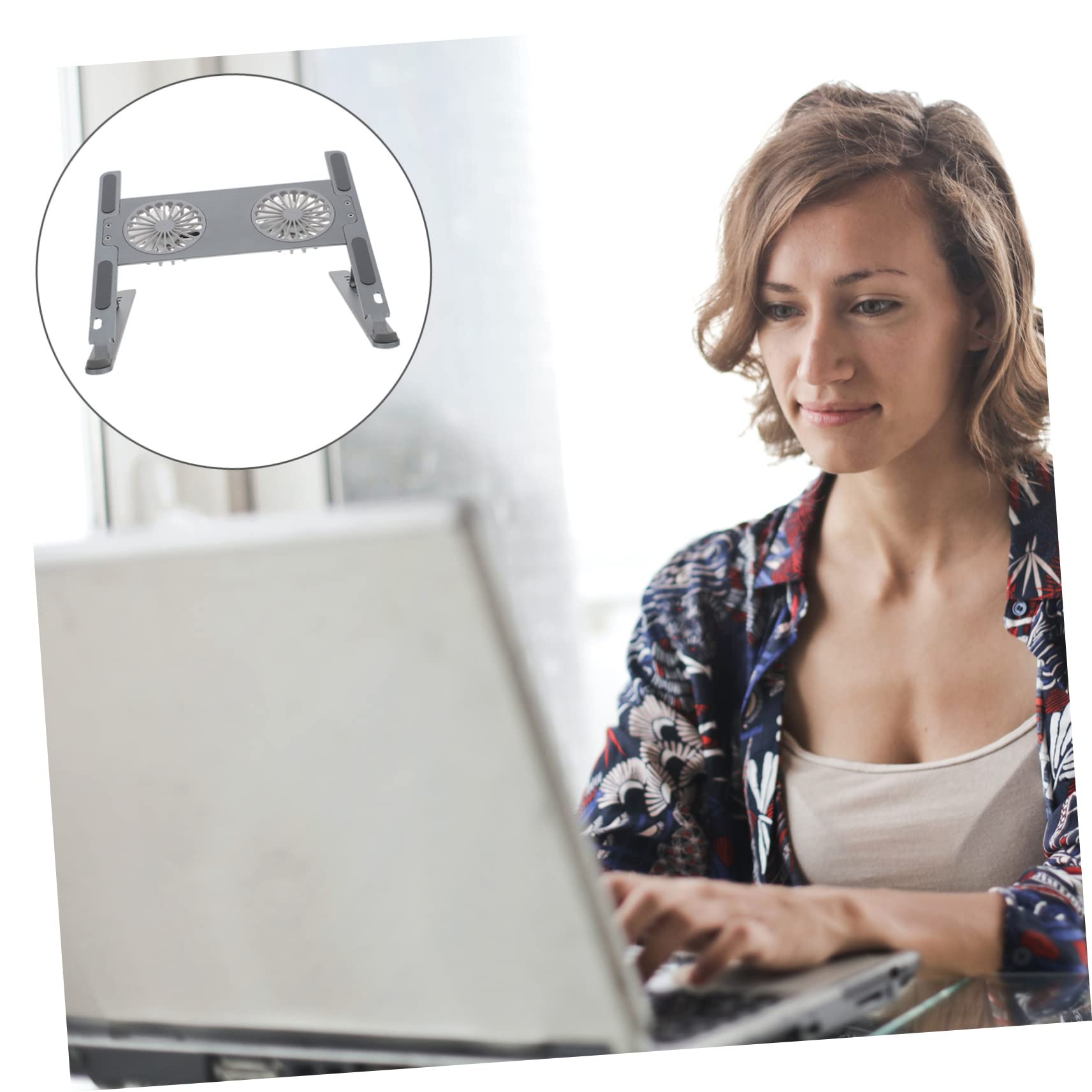 Homoyoyo Supporto Raffreddamento Notebook Supporto Portatile Regolabile in Lega di Alluminio Doppia Dissipazione e Ventilazione Interna ed Esterna per Laptop