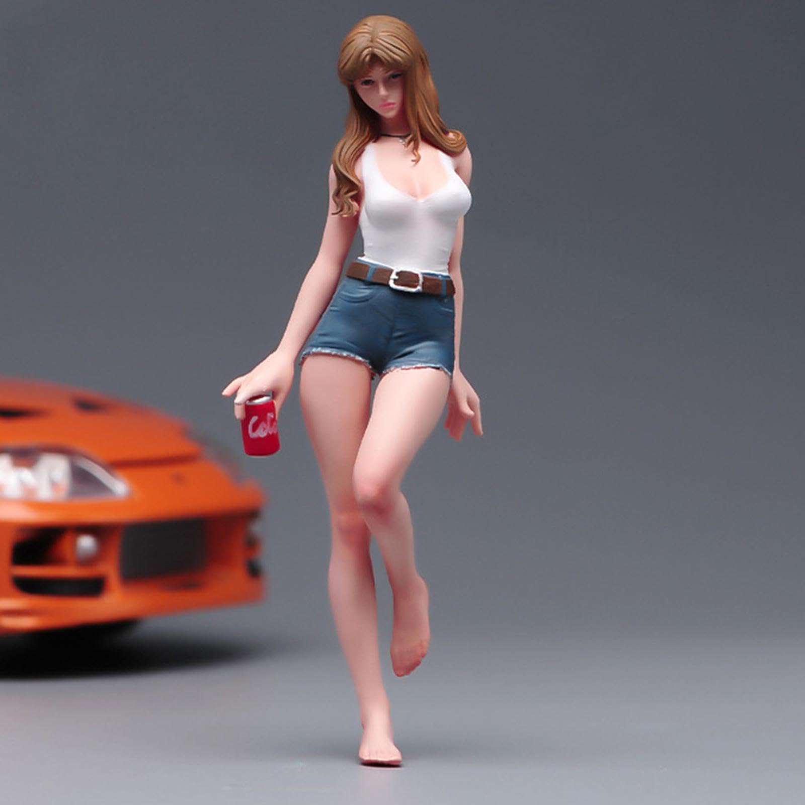 Figura in di Ragazza con Capelli Lunghi, Miniatura da Donna, Oggetto da Collezione per Hobby, Modello per Micro Scena per casa delle Bambole, Scala da 1 a 18