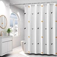 Vista 8 de Forro de cortina de ducha EVA azul, forro de ducha cubo de agua 3D 5G con 12 ojales de metal a prueba de óxido e imanes con peso, impermeable