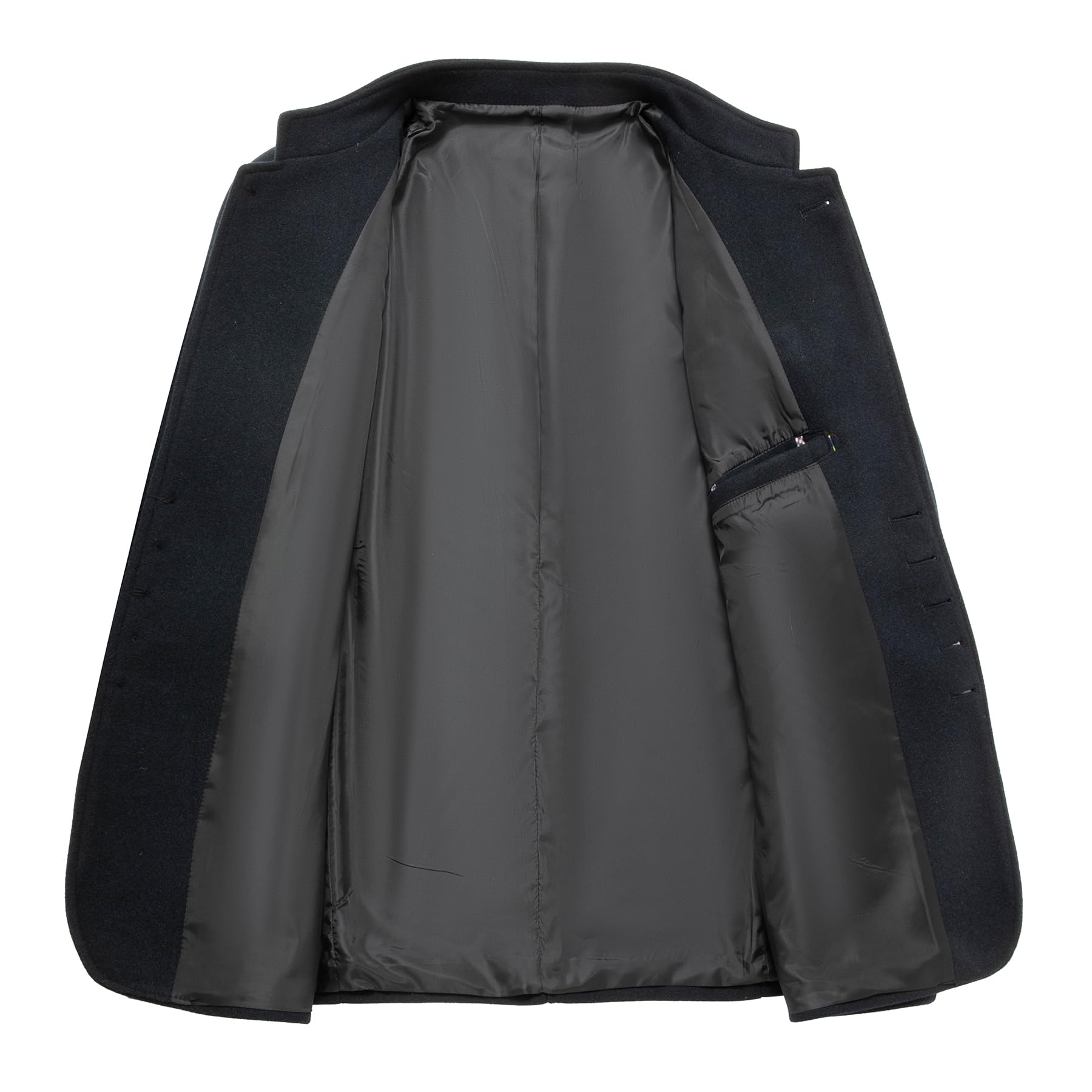 Allthemen Manteaux en Laine Homme Trench-Coat Chaud Couleur Uni Coupe Slim Parka Col Montant Jacket Courte Hiver
