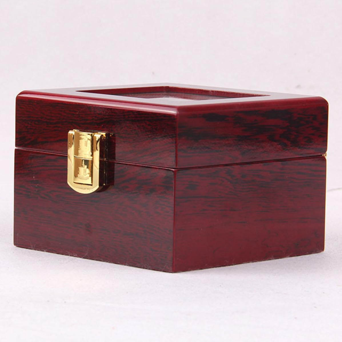 Brown Fiberboard Watch Storage Box with Display Window for Two Watches