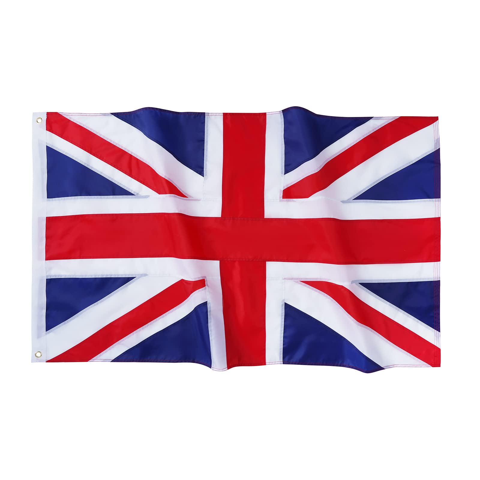 TOPFLAGS British Flag 3x5 FT Union Jack UK Flags United Kingdom Flag Embroidered Sewn Stripes Heavy Duty Outside with Two Thick Brass Grommets
