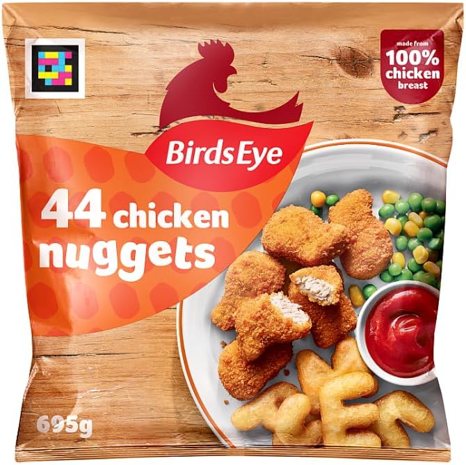 Birds Eye 44 Chicken Nuggets with Golden Wholegrain, 695g (Frozen)