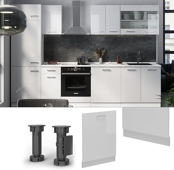 Vicco R-Line Front Panel White Gloss 60 cm without Worktop for Free Combination in Modular Kitchen Systems - 3