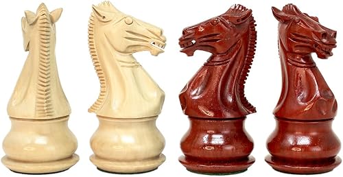 Miniatura 6 de Galaxy Staunton Wooden Chess Set Pieces King Size 4.25" Triple Weighted (Red RosewoodBoxwood)