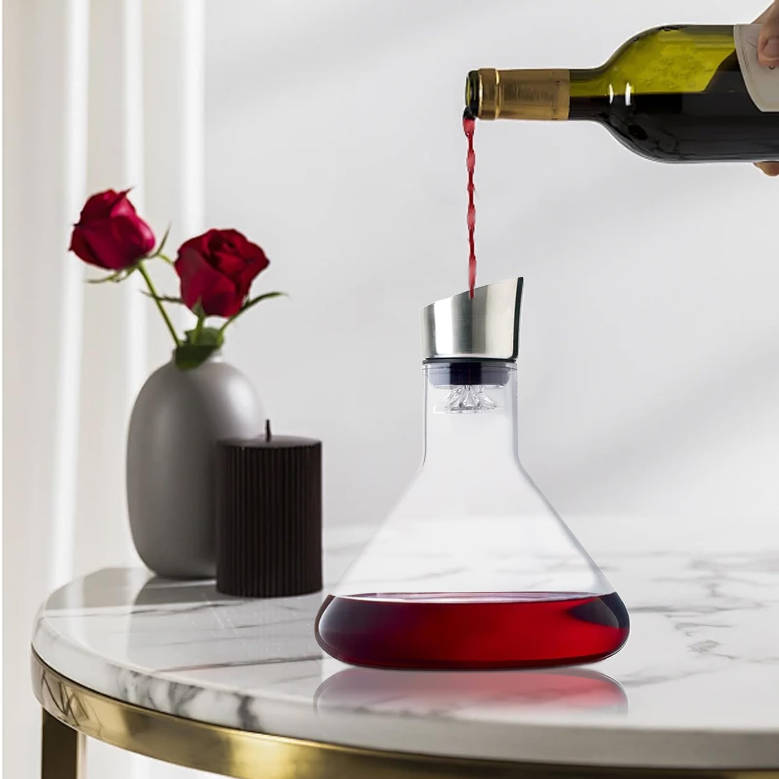 Decantador de vino – Gran respiradero y dispensador de vidrio de 1500 ml
