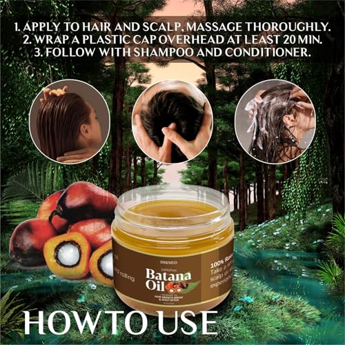 Raw Batana Oil for Hair Growth,Unrefined, 100% Pure Batana Oil，Organic and Natural Ingredients - Eliminates Split Ends & Increases Shine,For All Hair Types 4oz - Thumbnail 5