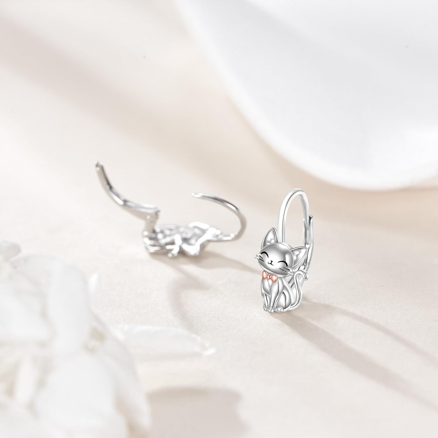 Animal Leverback Earrings 925 Sterling Silver Hoop Huggie Earrings Flower Jewelry Gifts For Women - Image 2