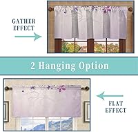 Vista 42 de Cortina cenefa, patrón japonés floral, cortinas de cocina, con bolsillo para cortina, cenefa de tratamiento para ventana de baño, 42 x 18 pulgadas