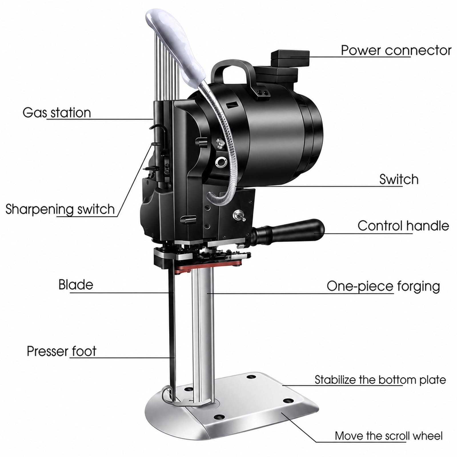 Tagliatrice Elettrica Verticale per Tessuti, Lama Affilatrice Automatica 8IN