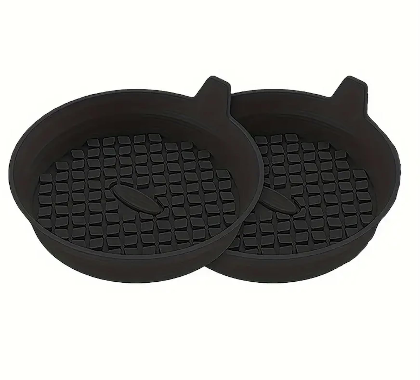 Non-Slip Recessed Car Cup Holder Coasters, Vechicle Interior Inserts Mats for Hot Drinks in Black 2 pcs