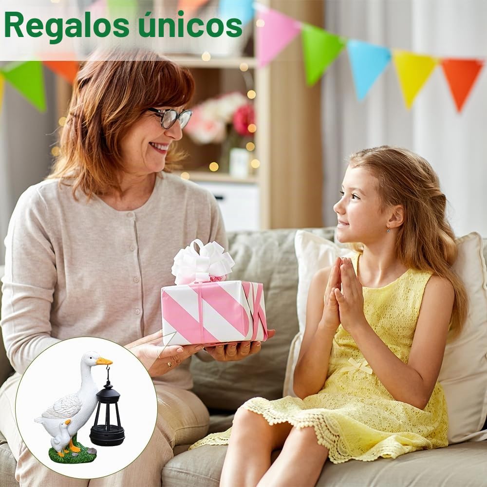 Figuras Decorativas De Jardín para Exteriores con Farol Solar, Decoracion Jardin Exterior, Solar Estatuas Al Aire Libre Npara Exteriores, para Balcón, Terrazas, Regalos