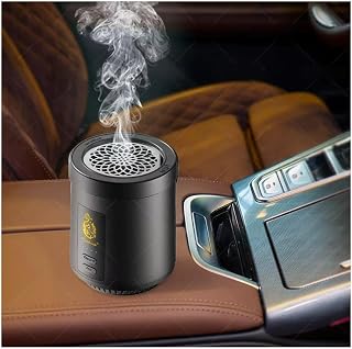 LIWLLIUA‎ Luxury Arab Rechargeable Electric Car Incense Burner Bakhoor Mini USB Type-C Power Charge Car Insence Bukhoor Burner Holder for Gift Home Office Car,B39 Black