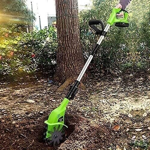 LXXW Electric Tiller Garden Tiller Rotavators with 4000mAh Rechargeable Battery and Charger? Adjustable Grip Length Electric Cultivator
