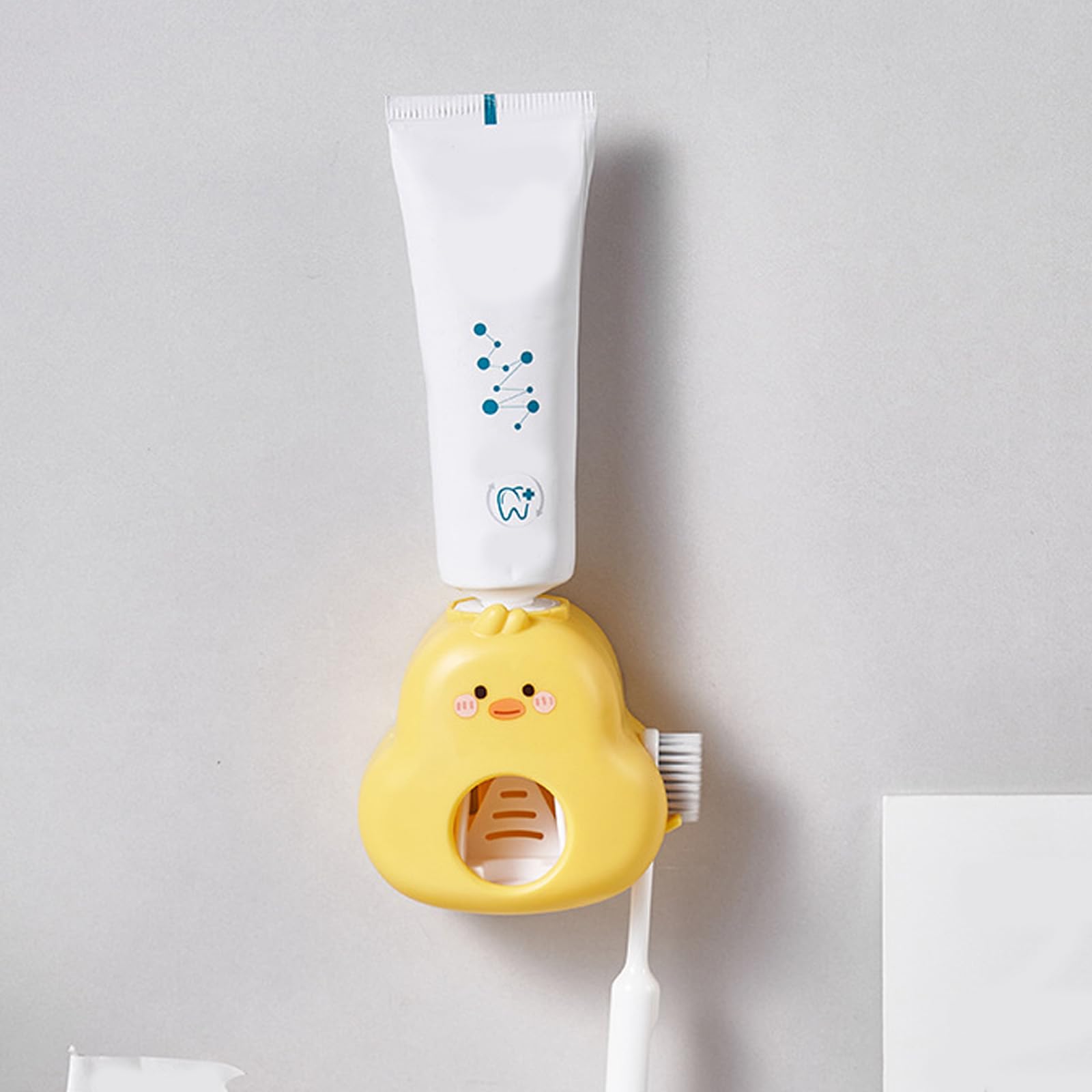 Wandmontierter Automatischer Squeeze Zahnpastaspender Cartoon Ente Badezimmer Organizer Zahnbürstenständer Für Kinder Und Erwachsene Reise Zahnpasta Quetscher Für Hygiene