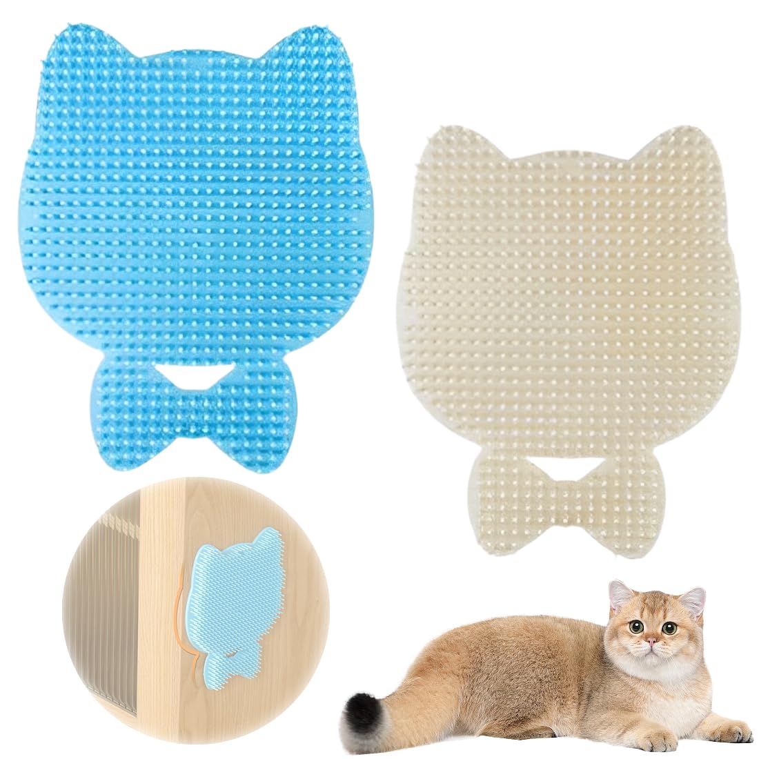Cepillo Para Gatos Esquina Pack de 1, Cepillo Gato, Masajea y Quitapelos de tu Mascota, Para Gatos de Pelo Corto y Largo, Peine Rascador, Fácil de Instalar