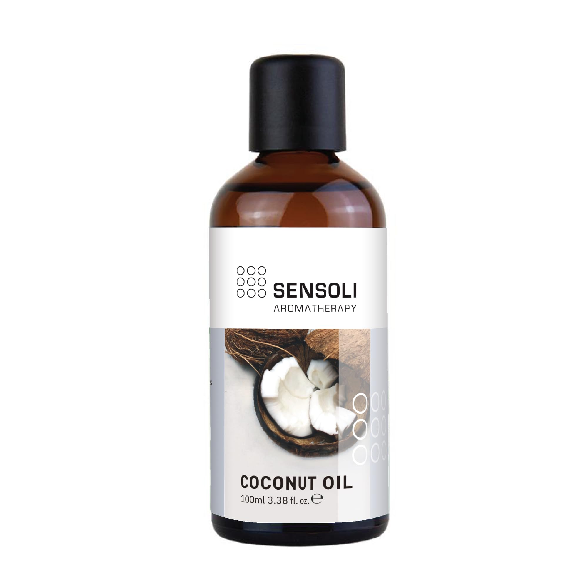 SENSOLI Fractionated Coconut Oil 100ml – 100% Pure Carrier Oil – Lightweight Natural Oil for Skin, Hair, Massage & DIY Cosmetics