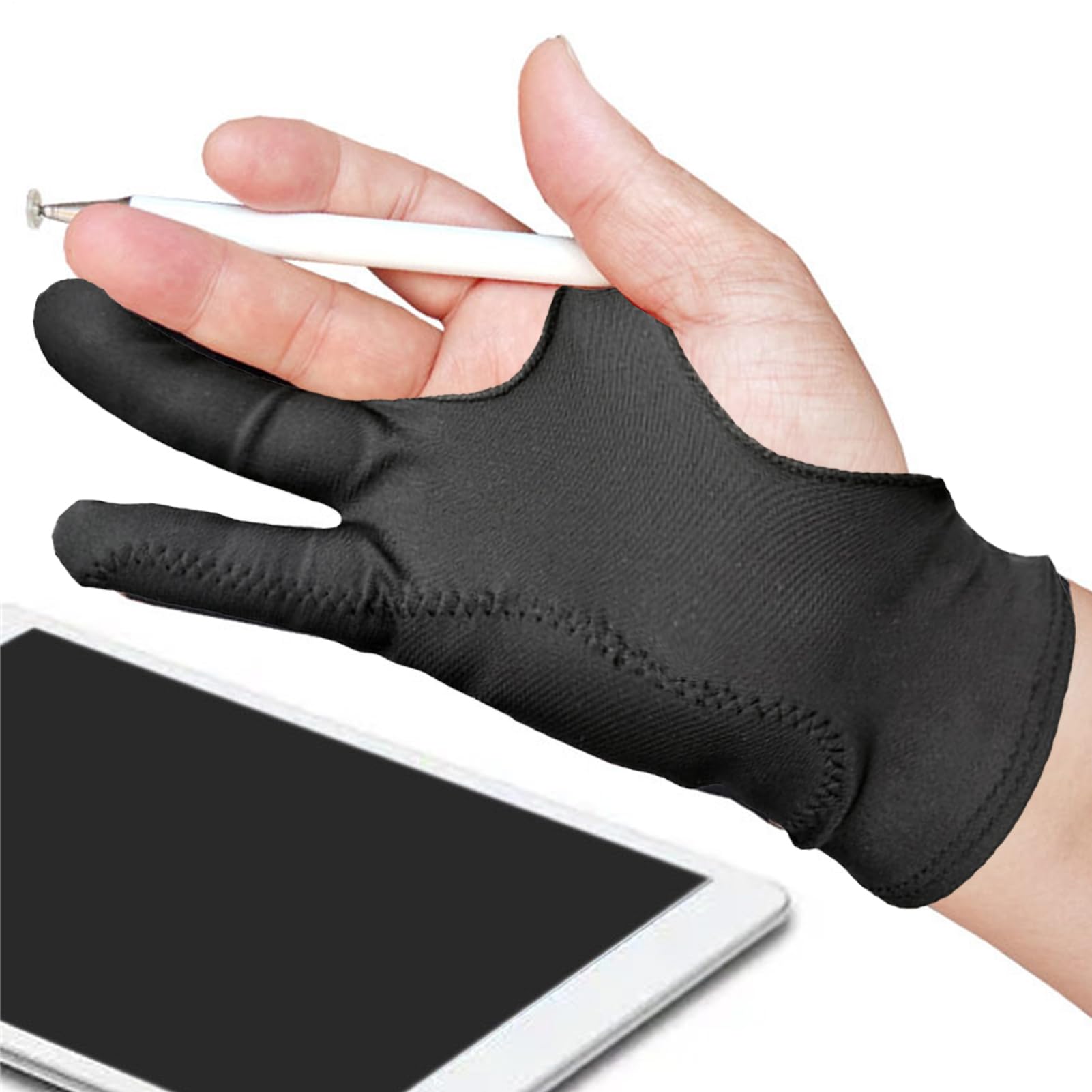 d' - Guanti da per tablet da disegno | Disegno tablet due dita Elasticità Liscia per penna penna a schizzo pittura mano destra o mano sinistra