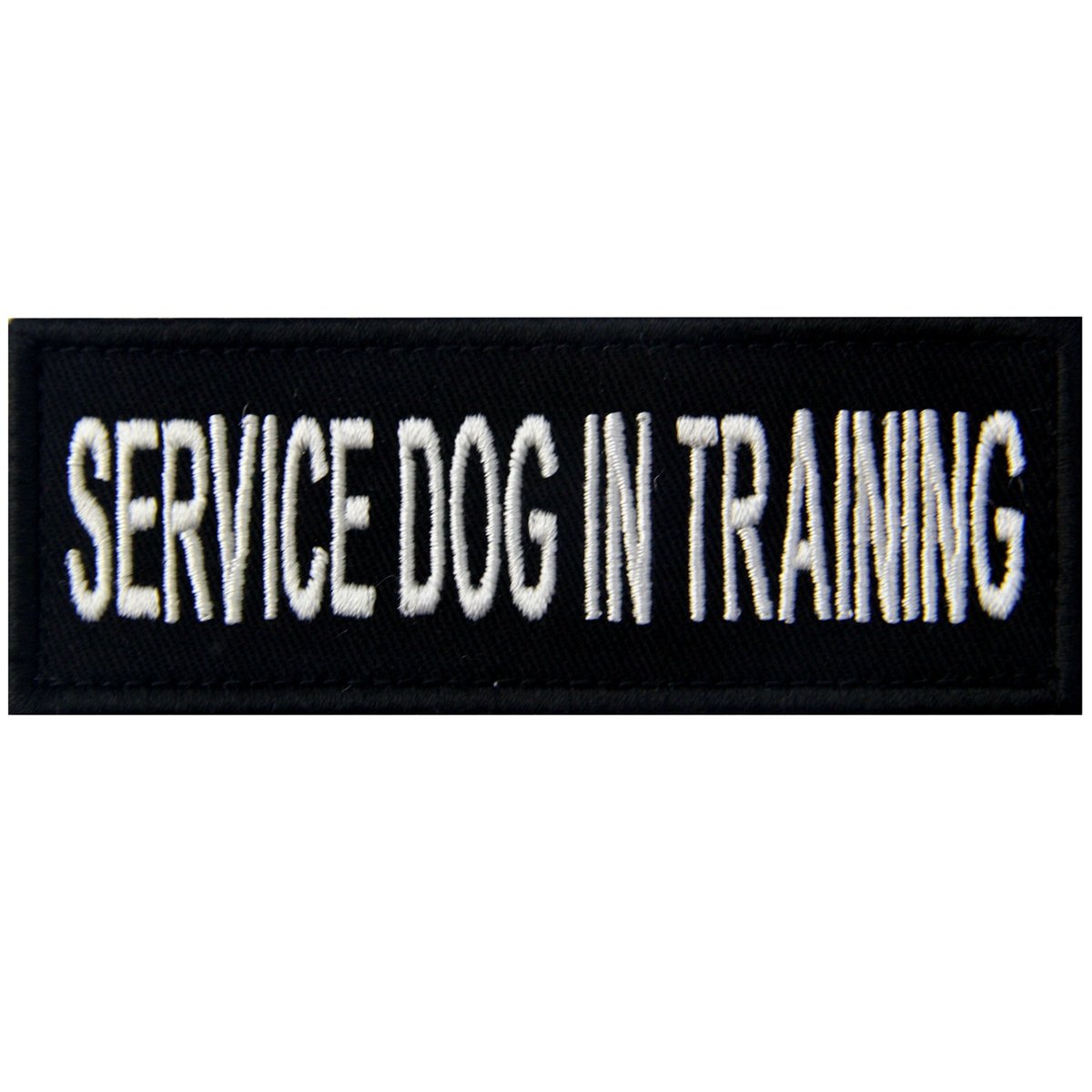 Service Dog in Training Vests/Harnesses Emblem Embroidered Fastener Hook & Loop Patch, 4 X 1.5 Inch