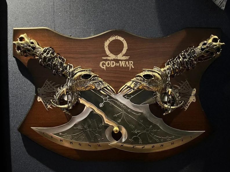 God of Wars Blades of Chaos Metal God of Wars GOW Twin Sword Kraatos Metal Cosplay Weapon Prop 1:1 Replic Viking Gifts Men (Blades of Chaos Sword)