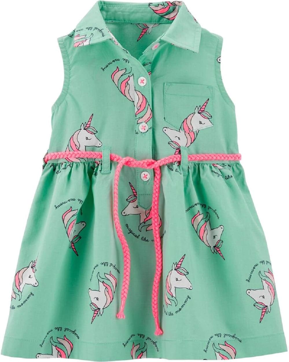 Amazon.com: Carter's - Vestido para niña, diseño de unicornio colorido,  talla 6 meses, color verde y menta : Ropa, Zapatos y Joyería