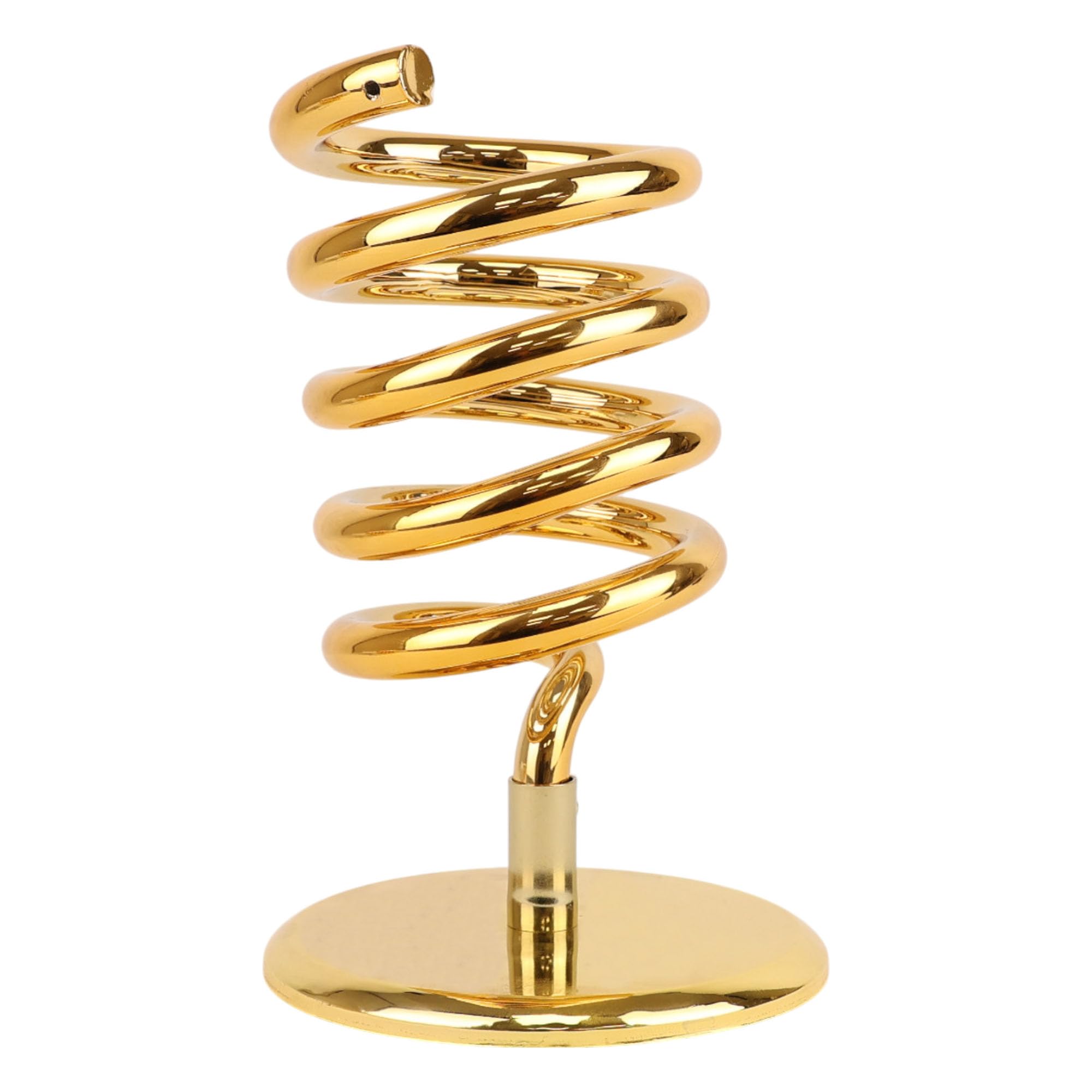 Eson Hair Dryer Holder, Desktop Brass Stand Acrylic Spiral Hairdryer Holder, Free Standing Spiral Hair Dryer Holder Acrylic, Beauty Salon Barbershop Desktop Dryer (Gold)